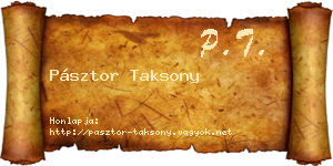 Pásztor Taksony névjegykártya