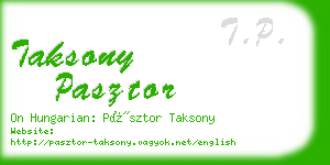 taksony pasztor business card